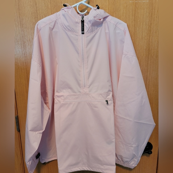 Lightweight Packable Light Pink Water Resistant Pullover Jacket- Charles River - Picture 1 of 4